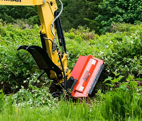 mini excavator brush mower|mower attachment for mini excavator.